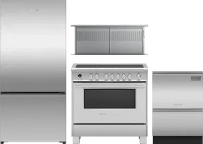 4 Piece Package Includes Refrigerator, Range, Hood And Dishwasher